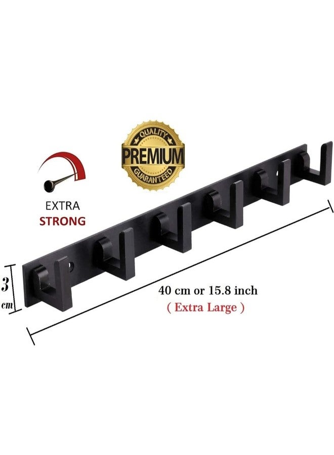 NYCAA Heavy Duty Stainless Steel Door Hanger Hooks 6 Pin L Type Door Hooks Hanger Hanging Clothes, Hanger for Bathroom, Bedroom and Kitchen [ Black, Set of 2 ] (Black, 2) - Image 4